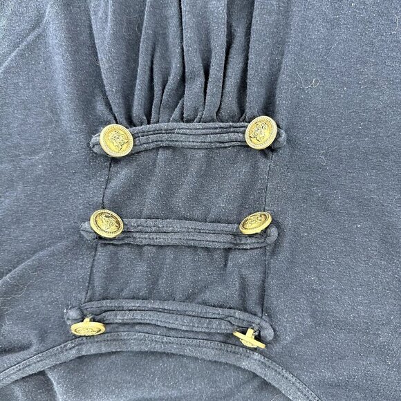 Forever 21 Nautical Gold Colored Button Soft Dressy T-shirt Modal Cotton Blend M - Picture 2 of 5